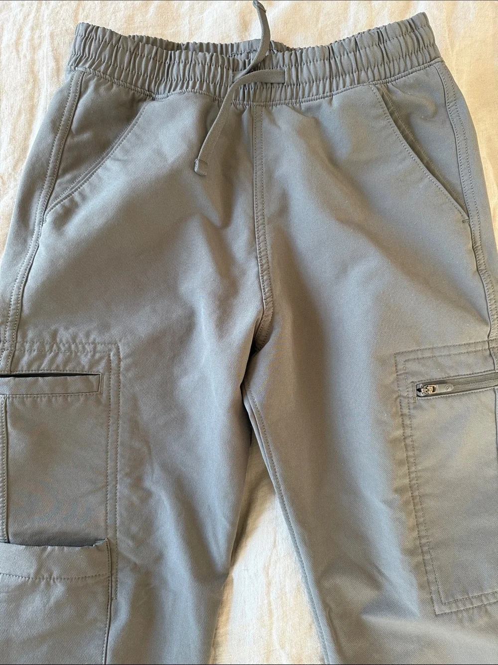 abercrombie kids Gray Cargo Jogger Pants with Elastic Cuffs